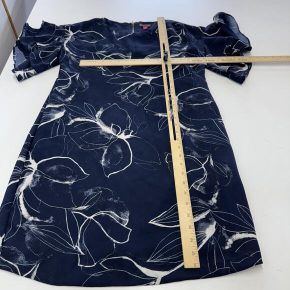 Vince Camuto Dress Womens 6 Floral Print Short Sleeve Ruffle Back Zip - Picture 8 of 8